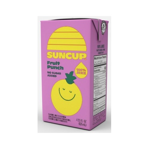 SunCup 100% Fruit Punch Shelf Stable Juice Box, 40/4.23oz