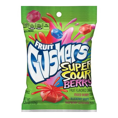 Gushers Fruit Snacks Super Sour Berry (8 ct) 4.25 oz