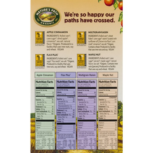 Nature S Path Nature S Path Organic Hot Oatmeal Variety Pack 8 Ct Epallet