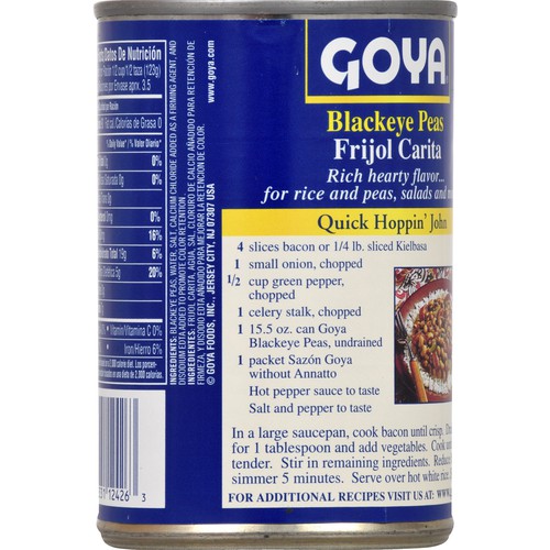 Goya Blackeye Peas 15.5 oz