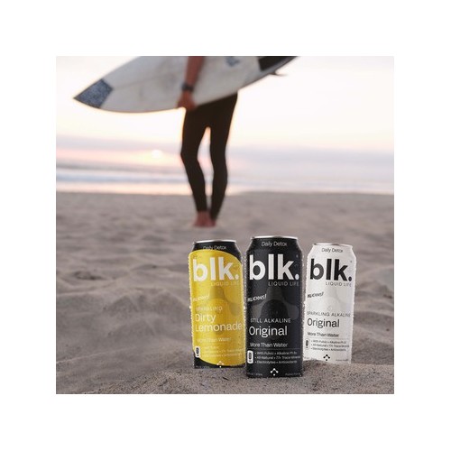 blk. Strawberry Rhurbarb Sparkling Water 16oz 12 Pack Cans