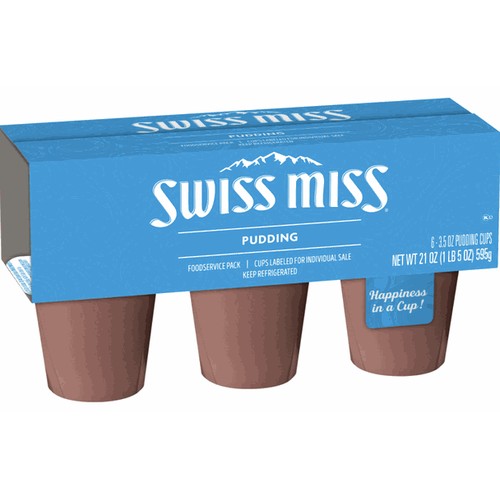 Swiss Miss Chocolate Pudding Cups, 8/6/3.5oz Refrigerated