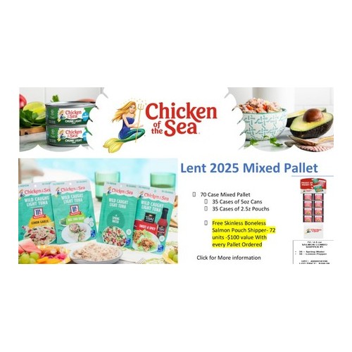 Chicken of the Sea Tuna Mixed Pallet w/FREE Salmon Shipper