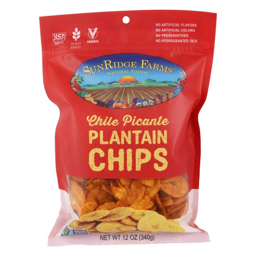 SunRidge Plantain Chips, Crispy Chile Pic NonGMO Verified Total