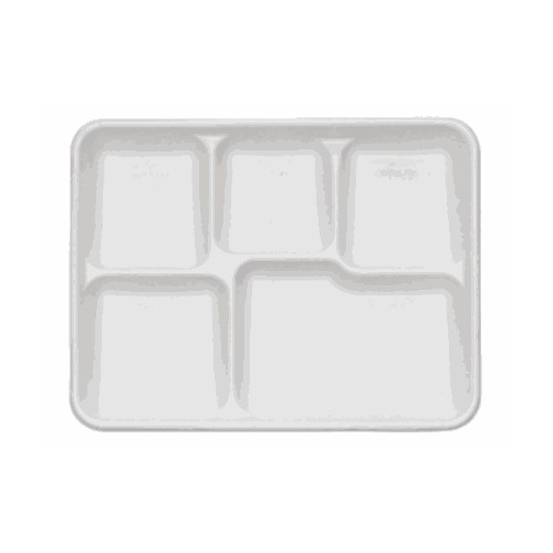 8”x10” Compostable PFAS Free Sugarcane 5 Compartment Lunch Tray