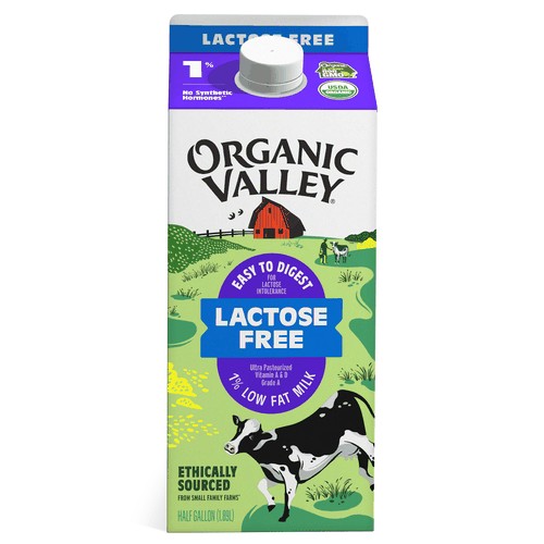 Organic Lactose Free Lowfat 1% Milk, Half Gallon