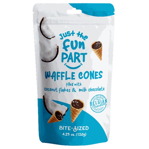 Just the Fun Part Coconut Flakes & Milk Chocolate Filled Waffle Cones