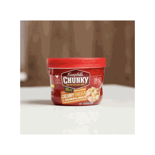 Campbell's Chunky Creamy Chicken & Dumplings Soup Microwavable Bowl, 15.25 oz. (Pack of 8)