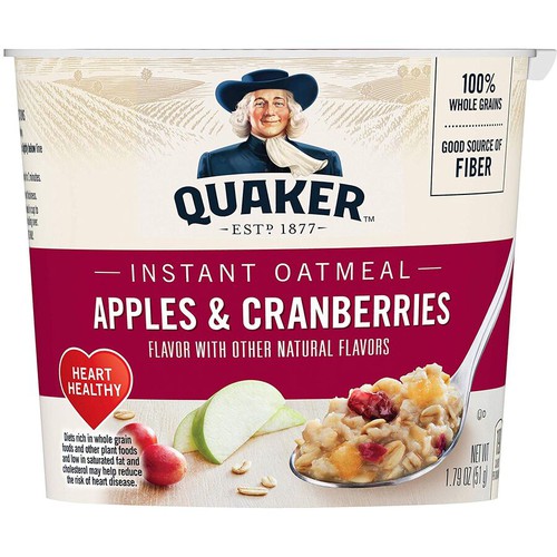 Quaker Instant Oatmeal Apples & Cranberries, 1.79oz Cups