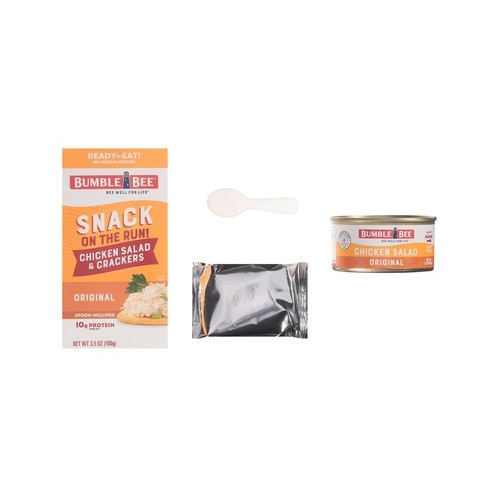 Bumble Bee Snack on the Run Chicken Salad with Crackers Kit - Ready to Eat, Spoon Included, 3.5 oz (Pack of 12)