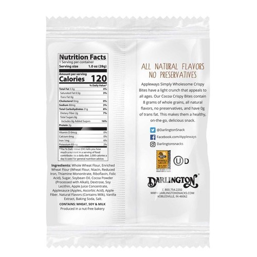 1.0oz Whole Grain Cocoa Crispy Bites, IW