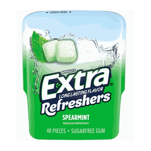 Extra Refreshers Spearmint Gum - Single Bottle