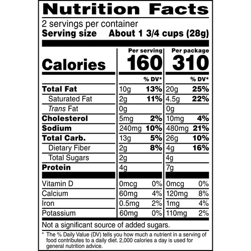 Smartfood White Cheddar Popcorn Nutrition Label | Blog Dandk