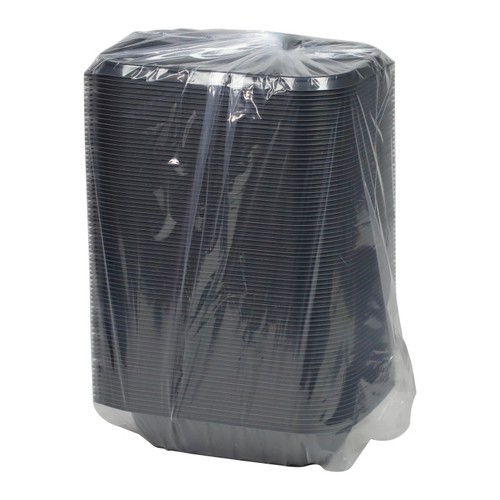 24 oz., 9 x 6" Entrée2Go™ Microwavable Rectangle Container Base, Black, 300 ct.