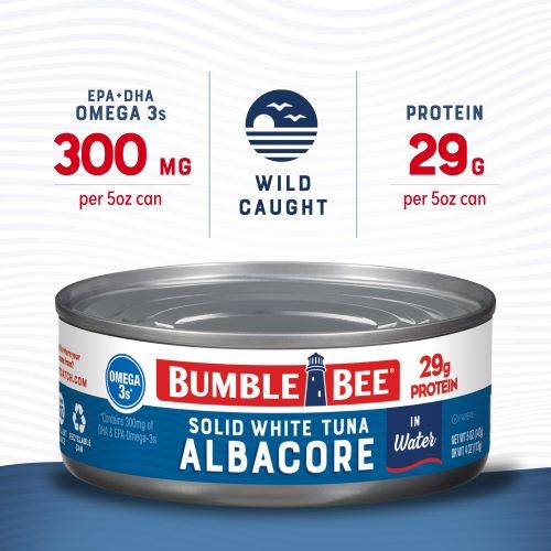 Bumble Bee Solid White Albacore Tuna in Water, 5 oz Can (Pack of 24)