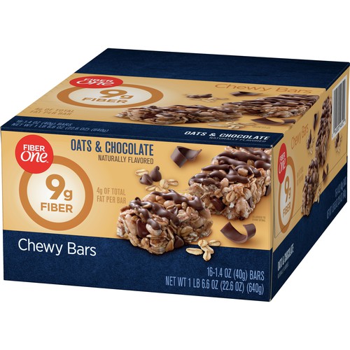 Fiber One, Chewy Granola Bar, Oats & Chocolate, 1.4 oz, 16 ct