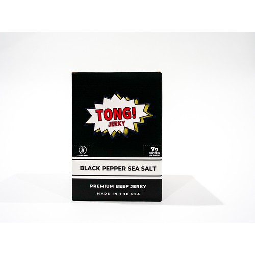 Tong Jerky Black Pepper & Sea Salt Beef Jerky, 12/2.25oz