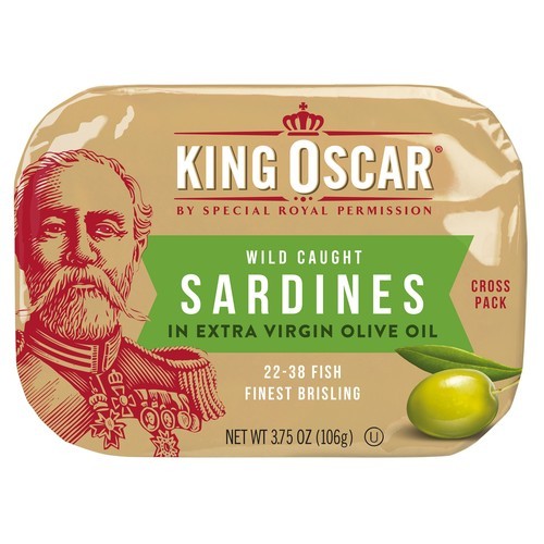 King Oscar Sardines 2L in Ev Olive Oil Cross Pk 12/3.75