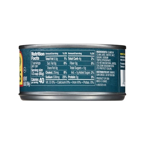 Snow's Wild Caught Chopped Clams, 6.5 oz (Pack of 12)