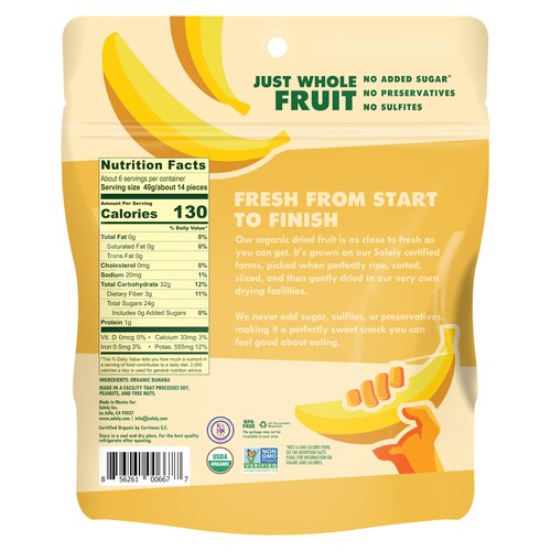 Organic Dried Fruit, Banana Bitecoins