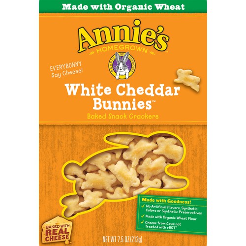 Baked Crackers, White Cheddar Bunnies, 7.5 oz