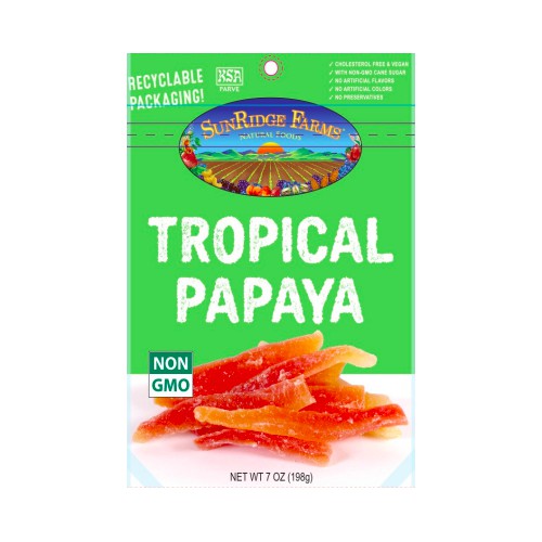 Papaya Spears, Cane Sweetened