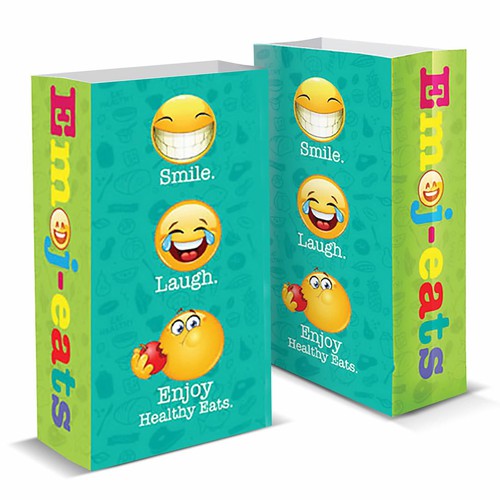 Super Sack Paper Bags - Emoji-Eats, 250ct