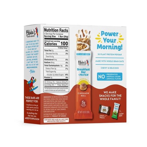 Blake's Seed Based Cinnamon Roll Breakast Bars + Protein
