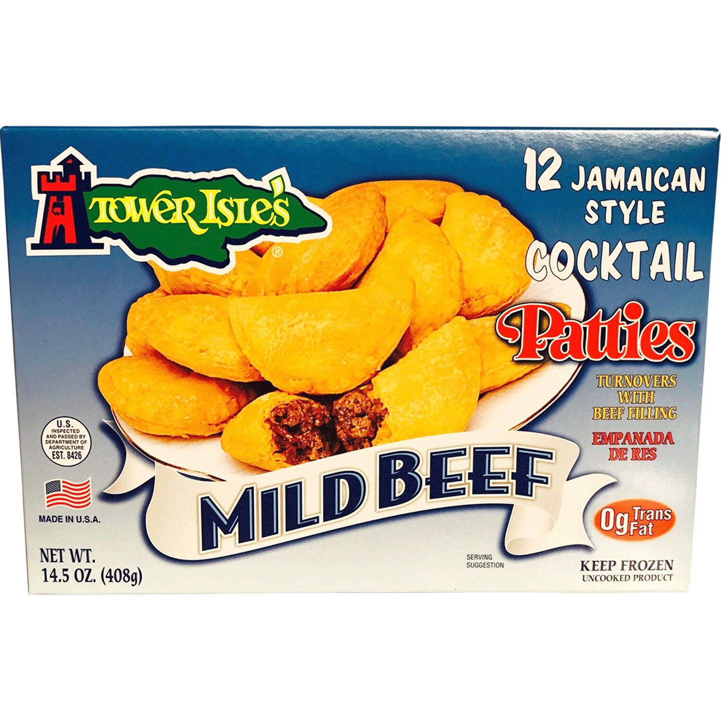 Jamaican Style Mild Beef Patties, 12/2 Packs Baked