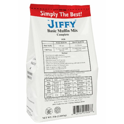 JIFFY Basic Muffin Mix Complete, 6/5lb Bag