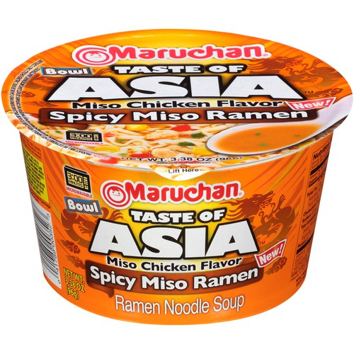 Maruchan Spicy Miso Flavor Ramen Noodle Soup 3.38 oz. Bowl