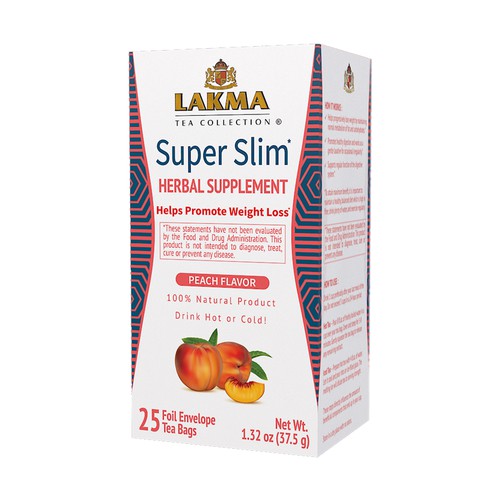 25 Ct Super Slim Tea Peach Flavor