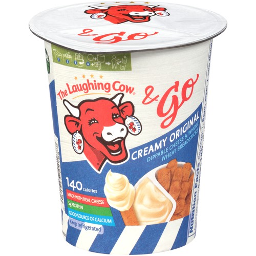 8/1.76 OZ  THE LAUGHING COW & GO CREAMY ORIGINAL + WHOLE WHEAT BREADSTICK *NEW*