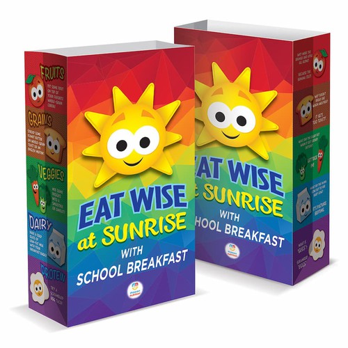 Super Sack Paper Bags - Eat Wise At Sunrise, 250ct