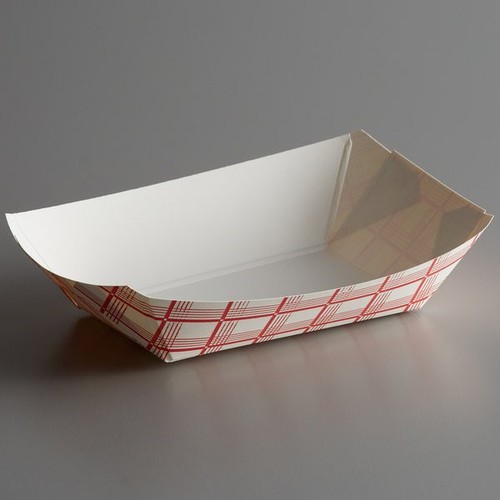 3 lbs Boat Tray Red Plaid color, MYECOPLANET
