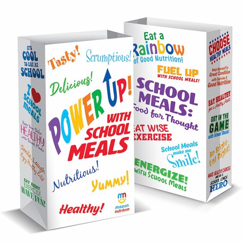 Super Sack Paper Bags - Power Up!  With School Meals, 250ct