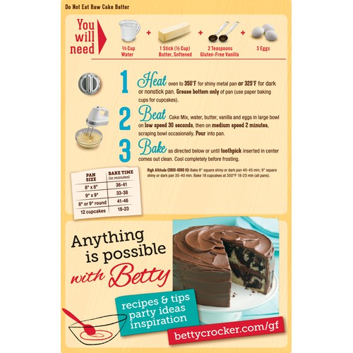 Cake Mix Gluten Free 15 oz Yellow