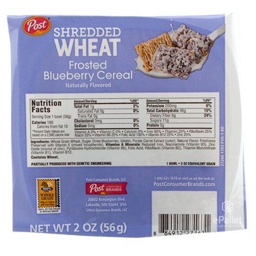 Blueberry Shredded Wheat Cereal Single Serving Bowl