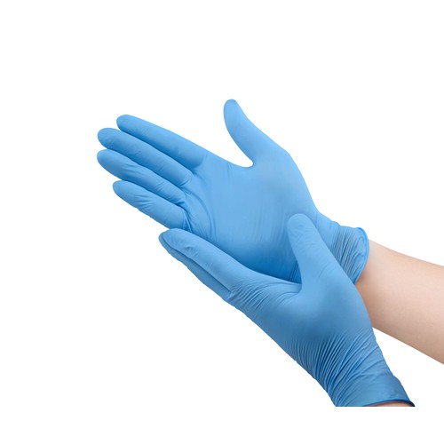 Nitrile Disposable Gloves (Blue), Powder Free, Latex Free - FDA, (EU) Compliant - Size Large