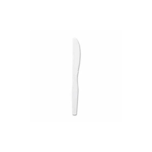 Plastic Knife, White, Medium, Bulk