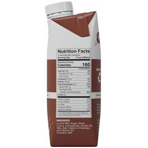 E Pallet - FTL Only 1% Low Fat Chocolate Milk - 8oz UHT Shelf-Stable Zone 6