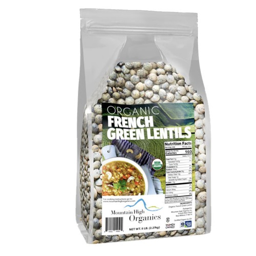 Organic French Green Lentils 30lb Case (6x5lb Bags)