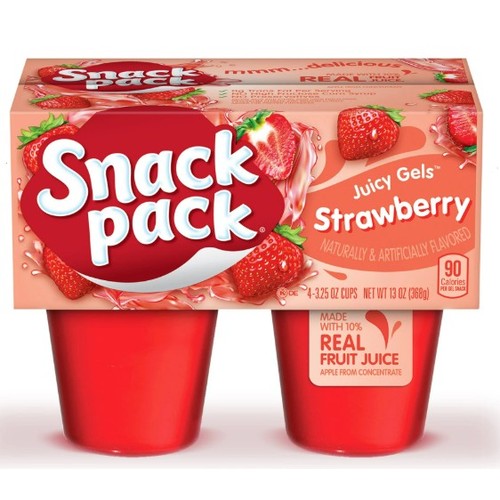 Snack Pack Strawberry Gelatin Cups, 4pk