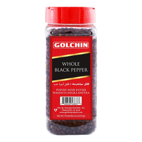 Golchin Whole Black Pepper 11oz Jar
