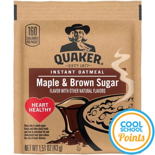 Quaker Instant Oatmeal Maple & Brown Sugar, 1.5oz Packets