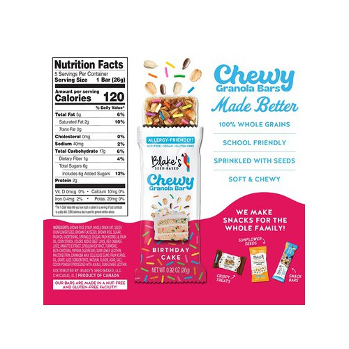 Blake's Seed Based Birthday Cake Chewy Granola Bars