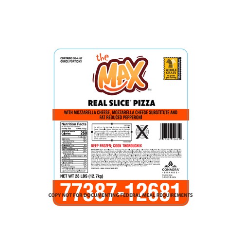 The MAX Real Slice WG Pepperoni Pizza, 4.67oz, CN