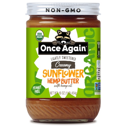 Organic Lightly Sweetened Sunflower Seed Butter with Hemp Oil