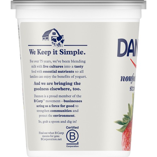 Dannon Strawberry Nonfat Yogurt 32 oz. Tub
