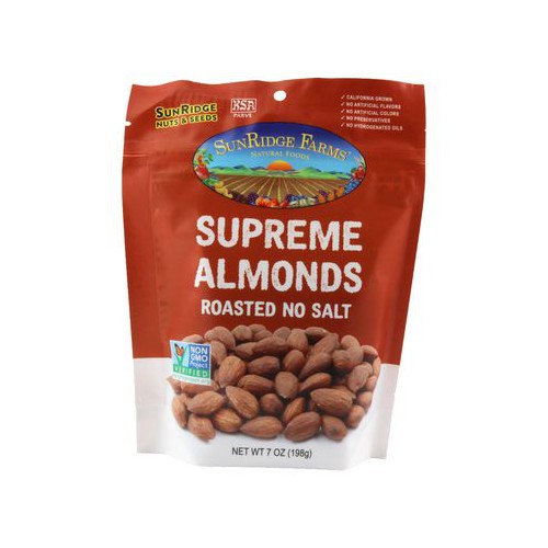 Almond, Dry Roasted & No Salt NonGMO Verified